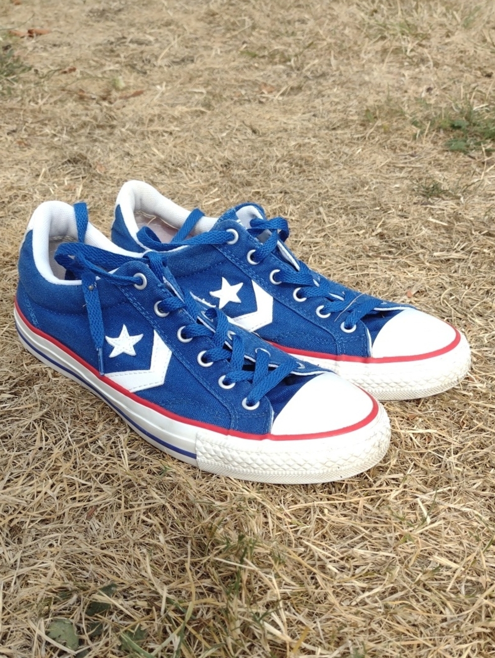 Converse Blue Canvas Lace-Up Sneakers